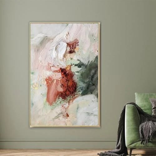 A canvas painting with a modern design and frame