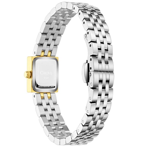 ساعة نسائية ميناء مربع لؤلؤي ذات تصميم كلاسيكي مرص...