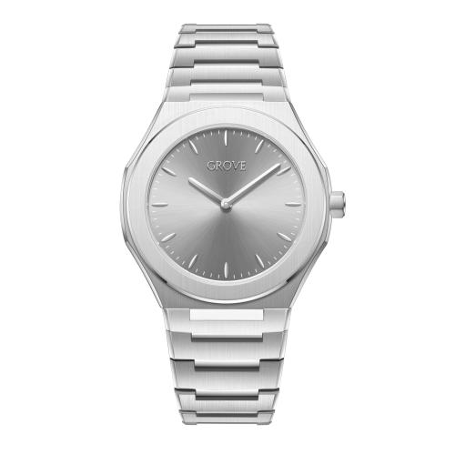 ساعة رجالية – كلاسيكي فضي بميناء رمادي – ستانلس ست...