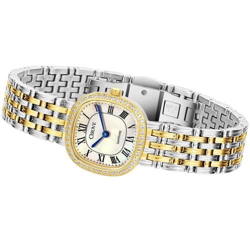 ساعة نسائية تصميم مربع كلاسيكي ستانلس ستيل ذهبي ×...