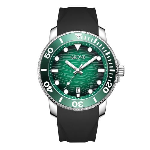 ساعة رجالية – فضي بميناء أخضر متدرّج – ستانلس ستيل...