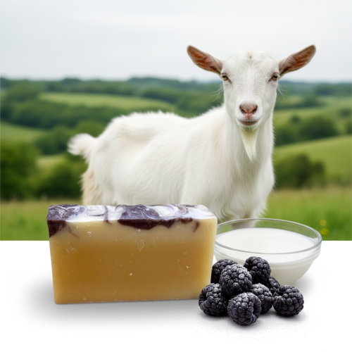 صابون طبيعي يدوي من حليب الماعز و التوت الأسود