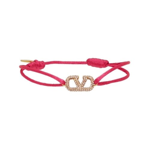 أساور فالنتينو جارافاني بشعار VLOGO وكرستال - فوشي