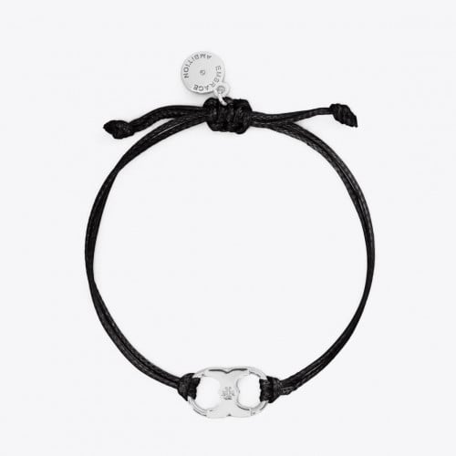 اساور توري بورش خيط - اسود فضي