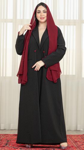 بليزر رسمي مخطط مع الكتافات والجيوب الاماميه والاز...