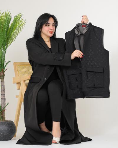 بليزر اسود راكز رسميه وكلاسكيه مع جيوب وازرير واصا...