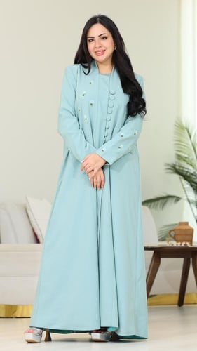 بليزر تفاحي قماش باربي واقف مبطن مع ازره اماميه وج...