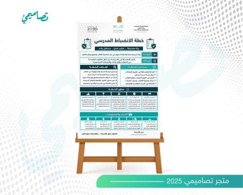 تصميم لوحة خطة الانضباط المدرسي