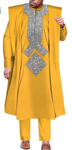 طقم ملابس رجالي أفريقي 3 قطع