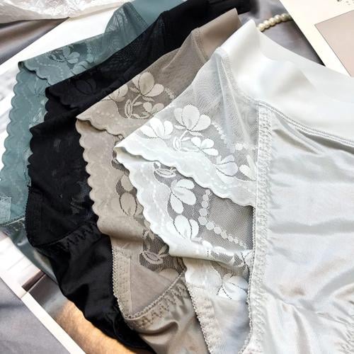 3 قطع سراويل داخلية دانتيل عالية الخصر