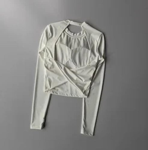 بدلة يوجا بأكمام طويلة عارية الظهر للنساء