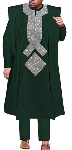 طقم ملابس رجالي أفريقي 3 قطع