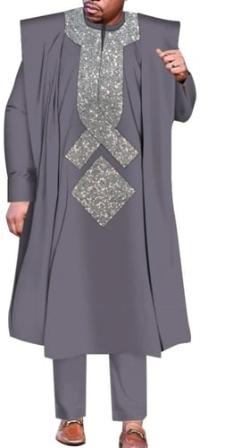 طقم ملابس رجالي أفريقي 3 قطع