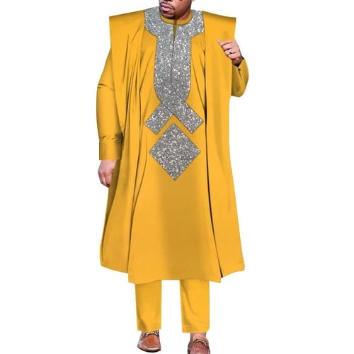 طقم ملابس رجالي أفريقي 3 قطع