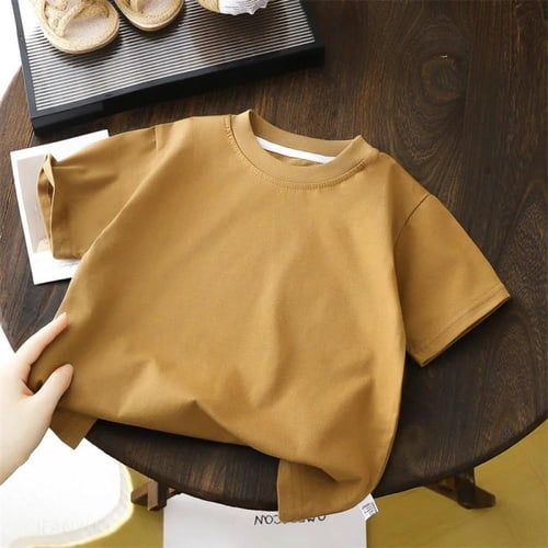 تيشيرت أطفال صيفي بلون سادة