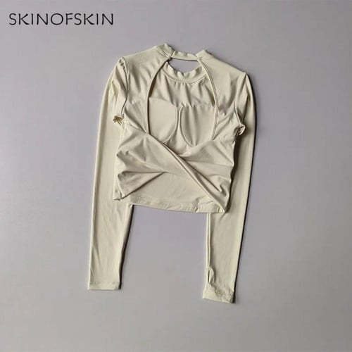 بدلة يوجا بأكمام طويلة عارية الظهر للنساء