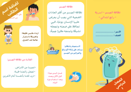 نظافة الجسم - اسرية - رابع الفصل الدراسي 1