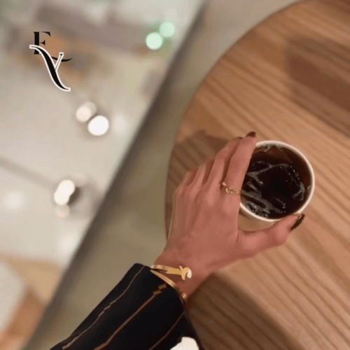 أسورة حرف مع خاتم حرف ( اللون ذهبي )