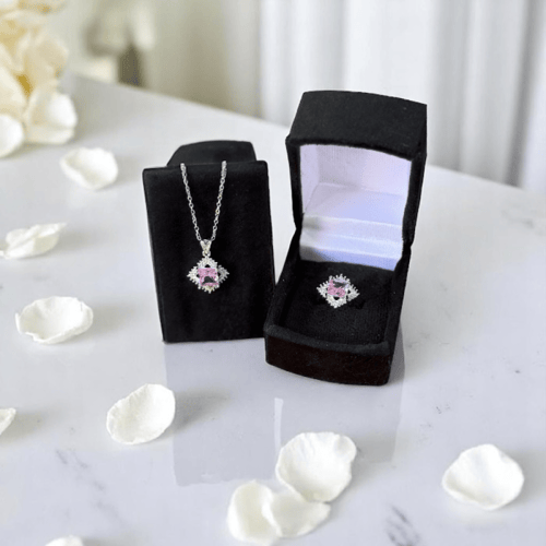 طقم همسة روز ( سلسال + حلق + خاتم )