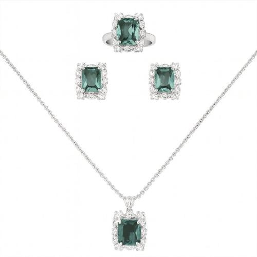 طقم فلورا ( سلسال + حلق + خاتم )