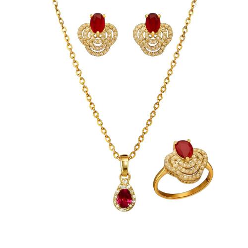 طقم “أسرار الياقوت” –(سلسلة + خاتم + حلق )