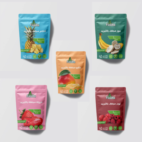 بكج 5 انواع مختلفة من الفواكة المجففة بالتبريد