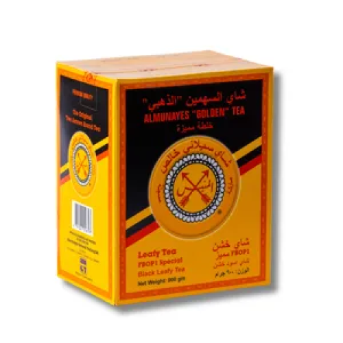 شاي المنيس اسود خشن FBOP1 باكت ذهبي 1800 جم