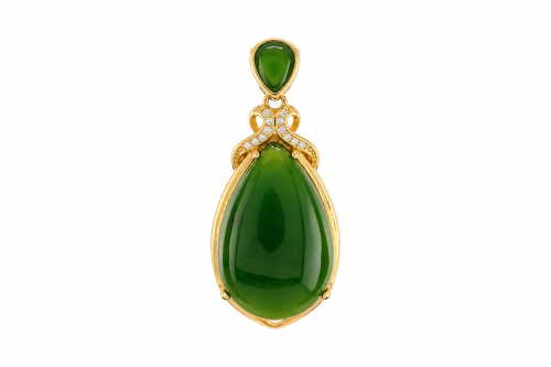 Gold pendant Imperial Jade