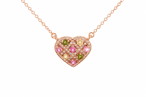 Gemstone Heart Necklace