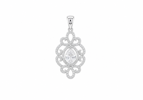 Vintage Crystal Filigree Pendant