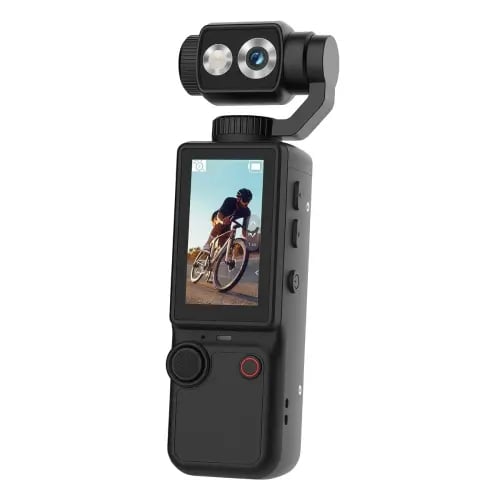 Portable camera with 4K resolution, adjustable lens