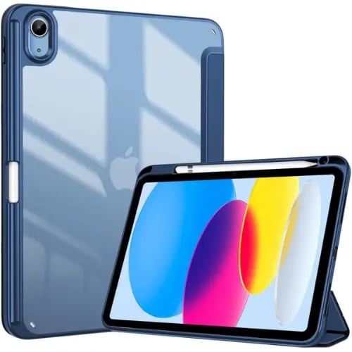 Clear iPad case from the back with a holder for the pen