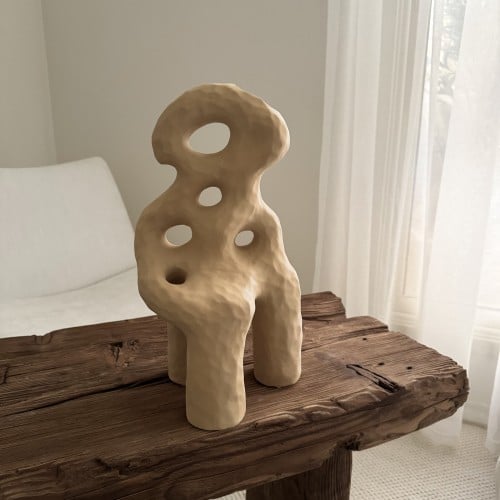 Vase with 4 beige holes