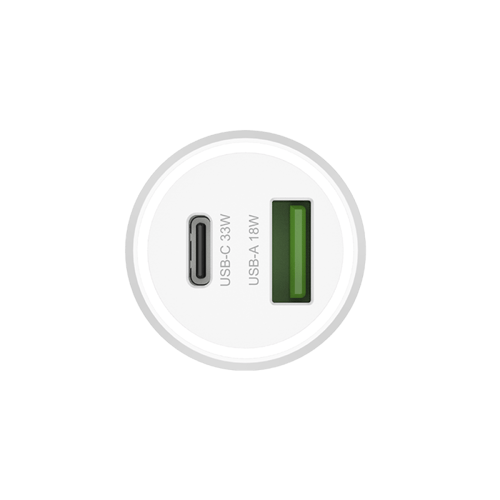 شاحن سيارة ليفوري 51 واط منفذ USB وPD - أبيض