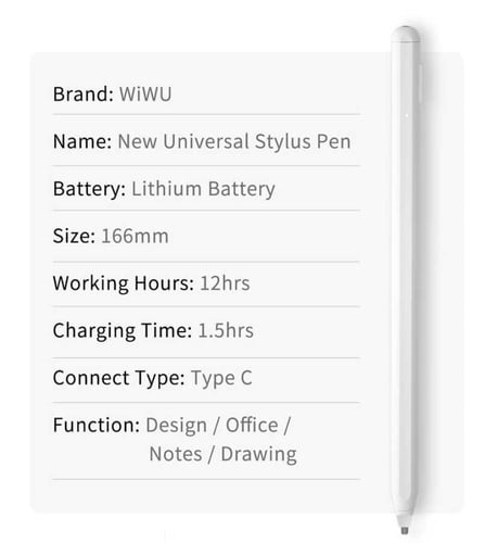 ويوو قلم ايباد يدعم رحة اليد ابيض