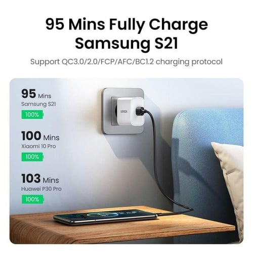 يوجرين كيبل شاحن USB إلى USB-C بطول 2م - أسود
