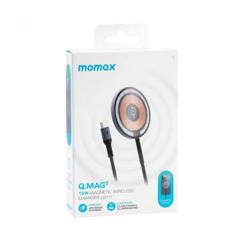 موماكس شاحن لاسلكي بتقنية كيو ماج 2 المتوافقه مع ت...