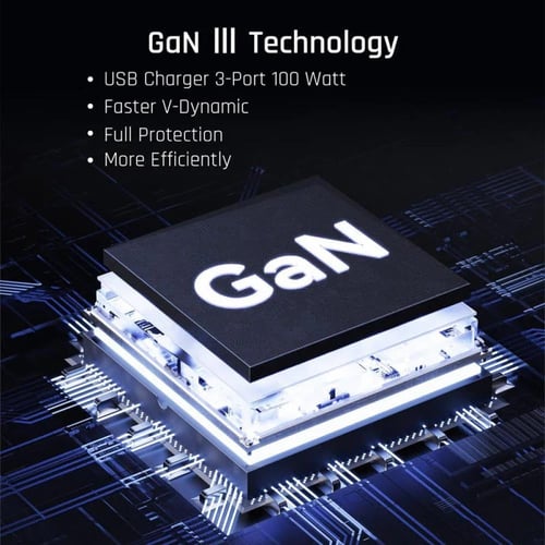 فولتمي ريفو شاحن جداري 100 واط GaN III – 2 USB-C P...