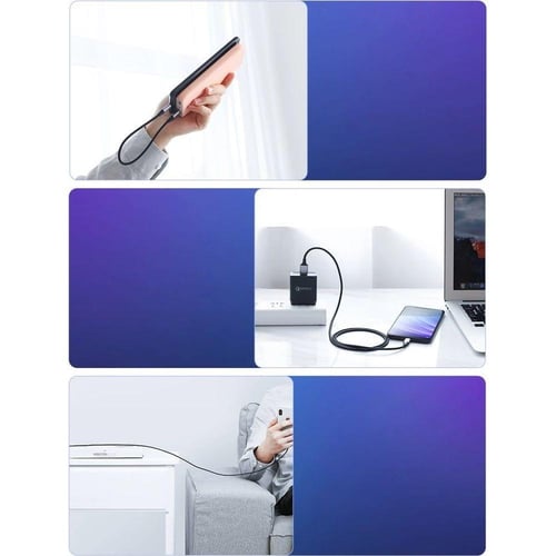 يوجرين سلك شاحن نايلون مظفر USB إلى USB-C بطول 1 م...