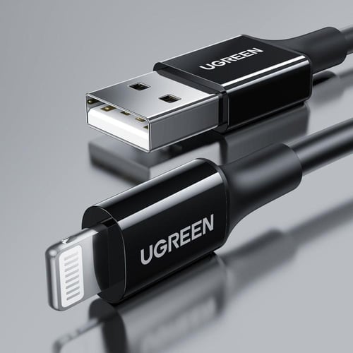 يوجرين كيبل شاحن USB إلى آيفون بطول 1 م - أسود