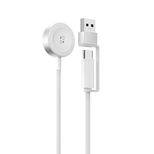 ويوو شاحن ساعة الكترونية تايب سي مع يو اس بي ابيض