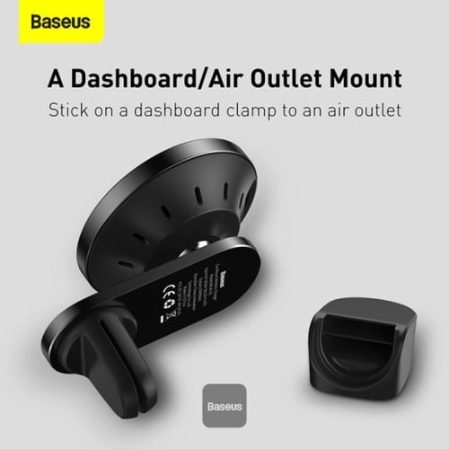 بيسوس حامل جوال للسيارة لاسلكي بقوة 15 واط مع ماج...