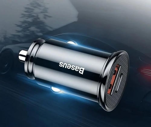 بيسوس شاحن سيارة 30 واط PPS - أسود