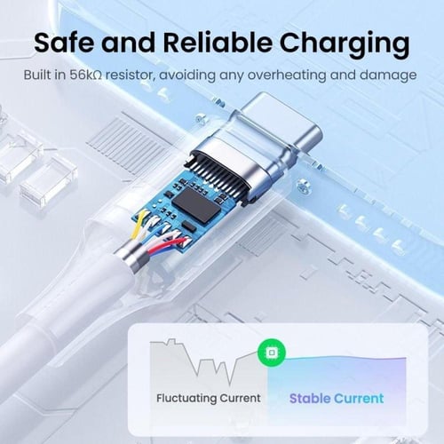 يوجرين كيبل شاحن USB إلى USB-C بطول 2م - أسود