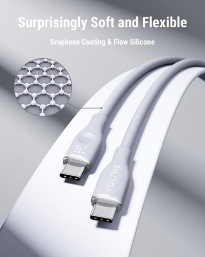 فولتمي كيبل شاحن ربل من USB-C إلى USB-C بطول 1 م و...