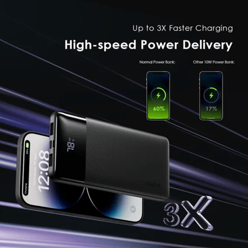 أورايمو شاحن متنقل توست بايت بمنفذ USB-C ومنفذين U...