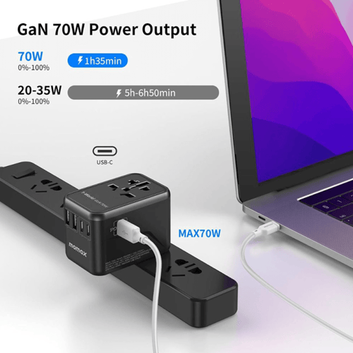 موماكس شاحن وفيش سفر بتقنية الشحن السريع GaN PD بـ...