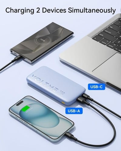 فولتمي بطارية متنقلة هايبركور بمنفذ USB-C ومنفذ US...