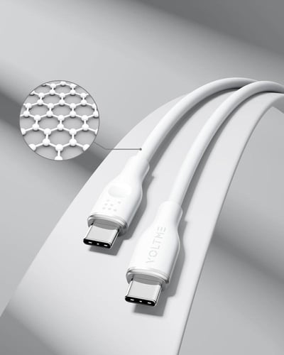 فولتمي كيبل شاحن ربل من USB-C إلى USB-C بطول 2 م و...