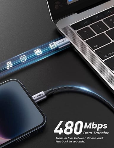 يوجرين كيبل شحن نايلون مظفر USB-C إلى آيفون بطول 2...